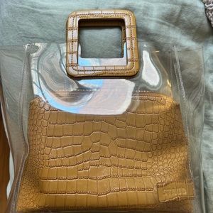 Staud Shirley Bag in Tan Croc